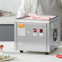 VEVOR Máquina para hacer rollos de helado frito, sartén para helado salteado de 11" x 9,5", máquina para hacer helados enrollados de acero inoxidable con compresor y 2 raspadores, para hacer helado, yogur congelado, rollos de helado