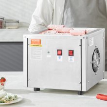 VEVOR Máquina para hacer rollos de helado frito, sartén para helado salteado de 11" x 9,5", máquina para hacer helados enrollados de acero inoxidable con compresor y 2 raspadores, para hacer helado, yogur congelado, rollos de helado