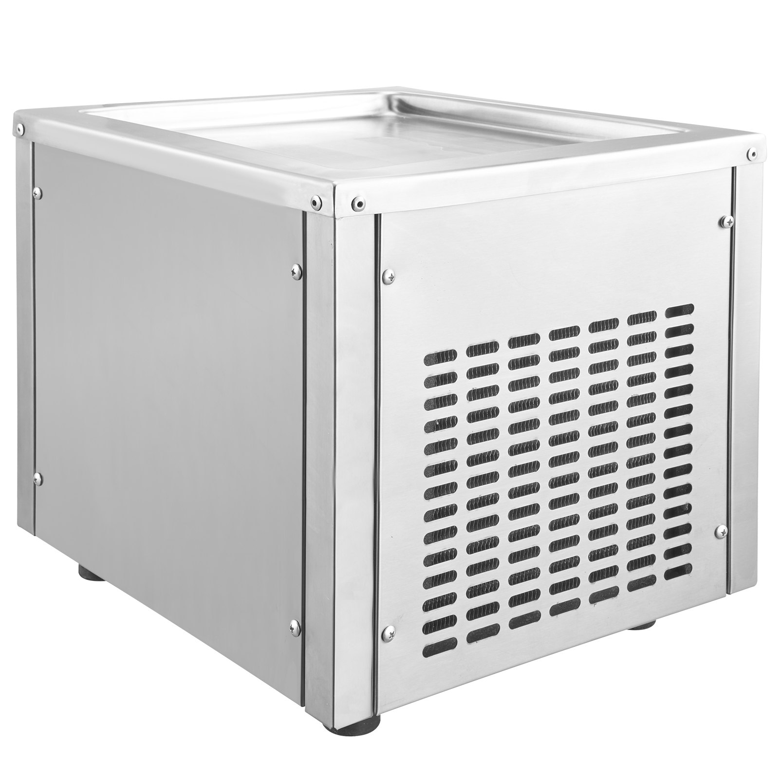 VEVOR Máquina para hacer rollos de helado frito, sartén para helado salteado de 11" x 9,5", máquina para hacer helados enrollados de acero inoxidable con compresor y 2 raspadores, para hacer helado, yogur congelado, rollos de helado