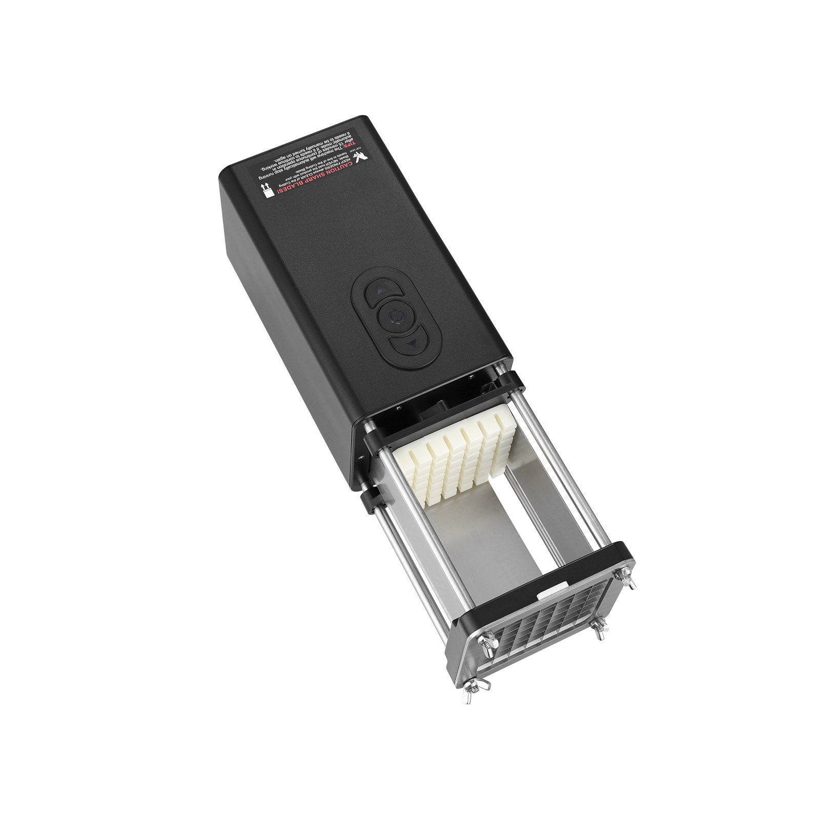 Cortador eléctrico de papas fritas VEVOR, rebanador de papas con cuchillas de acero inoxidable de 1/2 pulgada y 3/8 de pulgada, cortador de papas con patas antideslizantes, ideal para papas, papas fritas, pepinos, verduras y zanahorias.