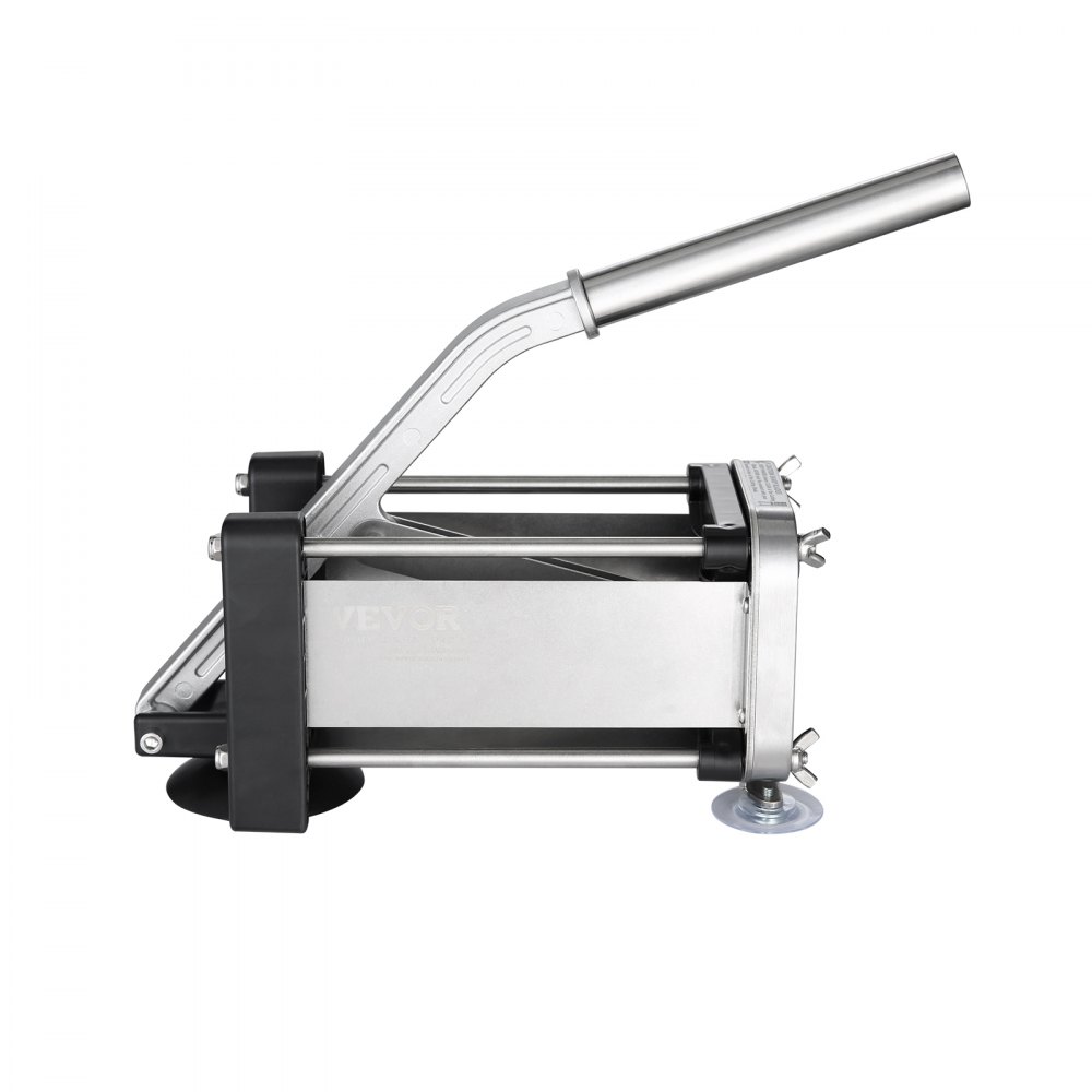 Cortador de papas fritas VEVOR, cortador de papas con cuchilla de acero inoxidable de 1/2 pulgada, cortador manual de papas con ventosas, ideal para papas, papas fritas, pepinos, verduras y zanahorias.
