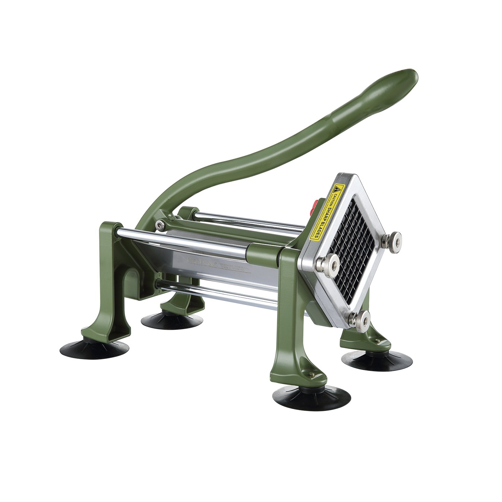 Cortador de papas fritas VEVOR, rebanador de papas con cuchillas de acero inoxidable de 1/2", 3/8" y 1/4", cortador manual de papas con ventosas, ideal para papas, papas fritas, pepinos, verduras y zanahorias.