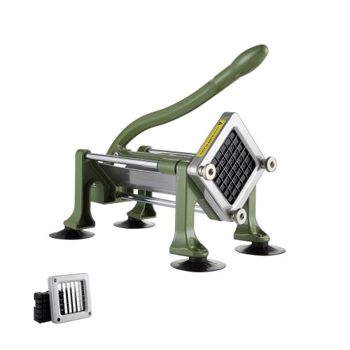 Cortador de papas fritas VEVOR, cortador de papas con cuchilla de acero inoxidable de 1/2 pulgada, cortador manual de papas con ventosas, ideal para papas, papas fritas, pepinos, verduras y zanahorias.