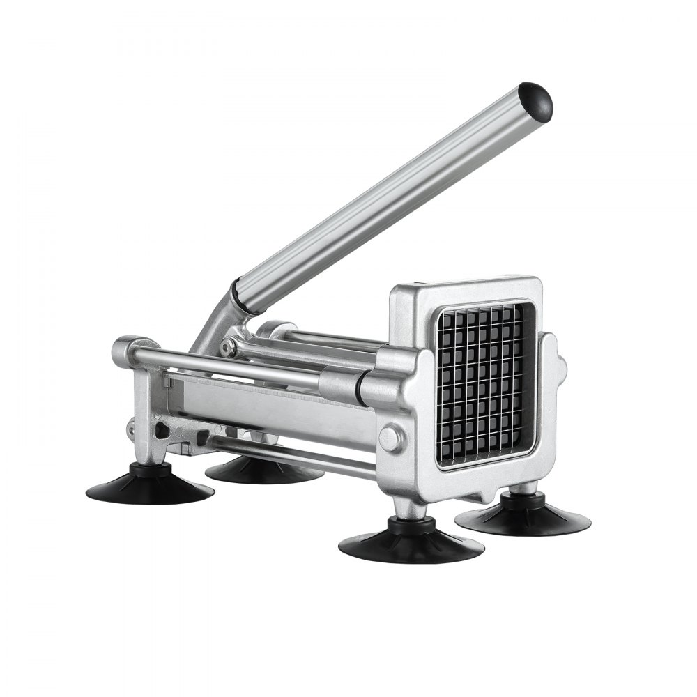 Cortador de papas fritas VEVOR, cortador de papas con cuchillas de acero inoxidable de 1/2 pulgada y 3/8 de pulgada, cortador de papas manual con ventosas, ideal para papas, papas fritas, pepinos, verduras y zanahorias.