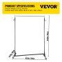 VEVOR Z Rack, perchero de base Z de grado industrial, perchero de altura ajustable con ruedas Z, perchero de base Z de acero resistente con ruedas bloqueables para exhibición de tienda de ropa en el hogar, uso comercial, negro