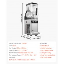 Máquina para hacer granizados comerciales de 12 l, máquina para hacer granizados para batidos de margaritas y bebidas congeladas