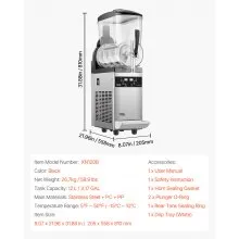 Máquina para hacer granizados comerciales de 12 l, máquina para hacer granizados para batidos de margaritas y bebidas congeladas