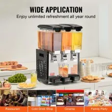Dispensador de bebidas comerciales VEVOR, 10 l x 3 tanques, dispensador de bebidas frías, jugos y hielo
