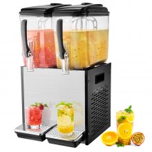 Dispensador de bebidas comerciales VEVOR, 12 l x 2 tanques, dispensador de bebidas frías, jugos y hielo