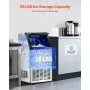 Máquina para fabricar hielo comercial VEVOR, 80 lb/24 h, capacidad de almacenamiento de 28 lb, 36 cubitos de hielo en 15 minutos, pantalla digital LED, autolimpiable, para bares, oficinas y restaurantes.