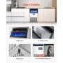 VEVOR Máquina para Fabricar Hielo Independiente 45 kg/24 h con Capacidad de Almacenamiento de 15 kg Pantalla Digital LED 45 Cubitos de Hielo en 15 Minutos Autolimpiante para Bar, Restaurante