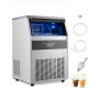 Máquina de hielo comercial de gabinete independiente, 160 lb/24 h, 80 cubos de hielo