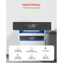 Máquina de hielo comercial de gabinete independiente, 160 lb/24 h, 80 cubos de hielo