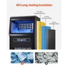 Máquina de hielo comercial de gabinete independiente, 80 lb/24 h, 36 cubos de hielo