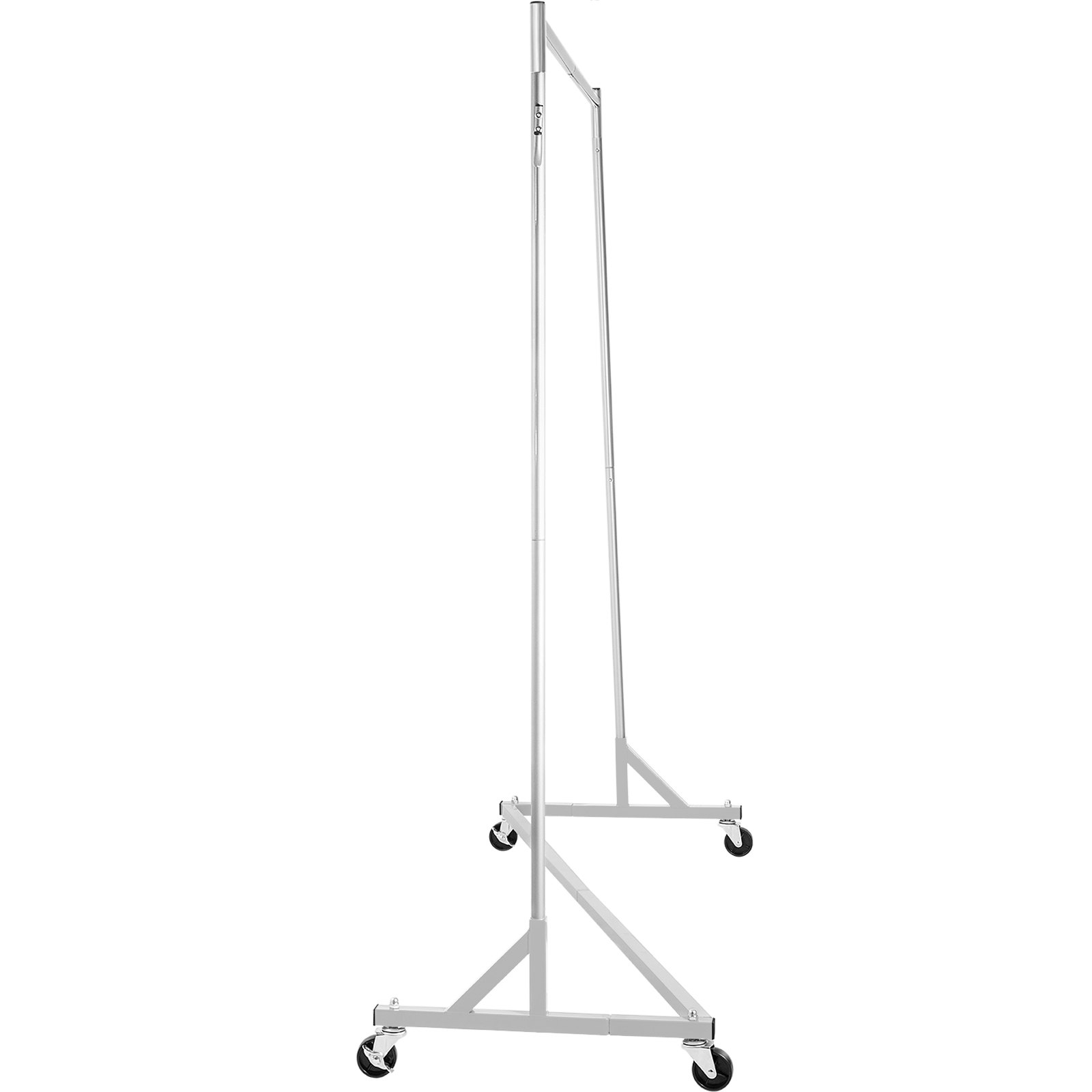 VEVOR Z Rack, Perchero con base en Z de grado industrial, Perchero con ruedas en Z de altura ajustable, Perchero con base Z de acero resistente con ruedas bloqueables, para exhibición de tienda de ropa en el hogar con cubierta plateada