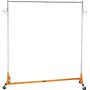 Estructura de metal con base naranja y ruedas. Estantería VEVOR Z para soluciones de almacenamiento eficientes.