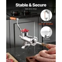 VEVOR Picadora de carne manual todas las piezas de acero inoxidable picadora de carne manual con abrazadera de mesa 2 placas de molienda y relleno