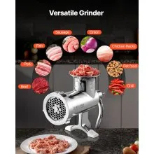 VEVOR Picadora de carne manual todas las piezas de acero inoxidable picadora de carne manual con abrazadera de mesa 2 placas de molienda y relleno