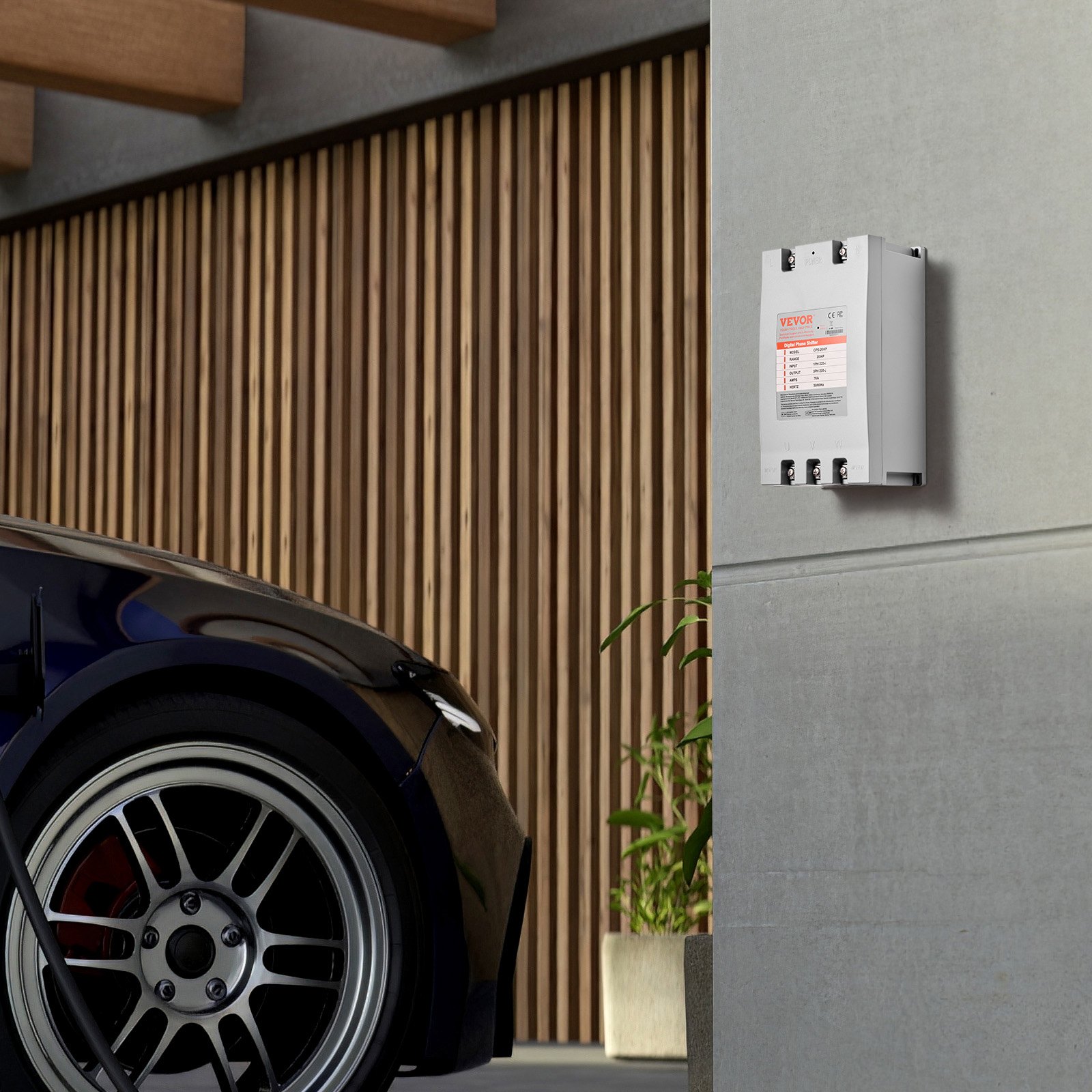 Convertidor trifásico VEVOR: 20 HP, 70 A, 220 V, monofásico a trifásico, entrada/salida de 220 V, desfasador digital para uso residencial y comercial ligero (un convertidor para un solo motor)