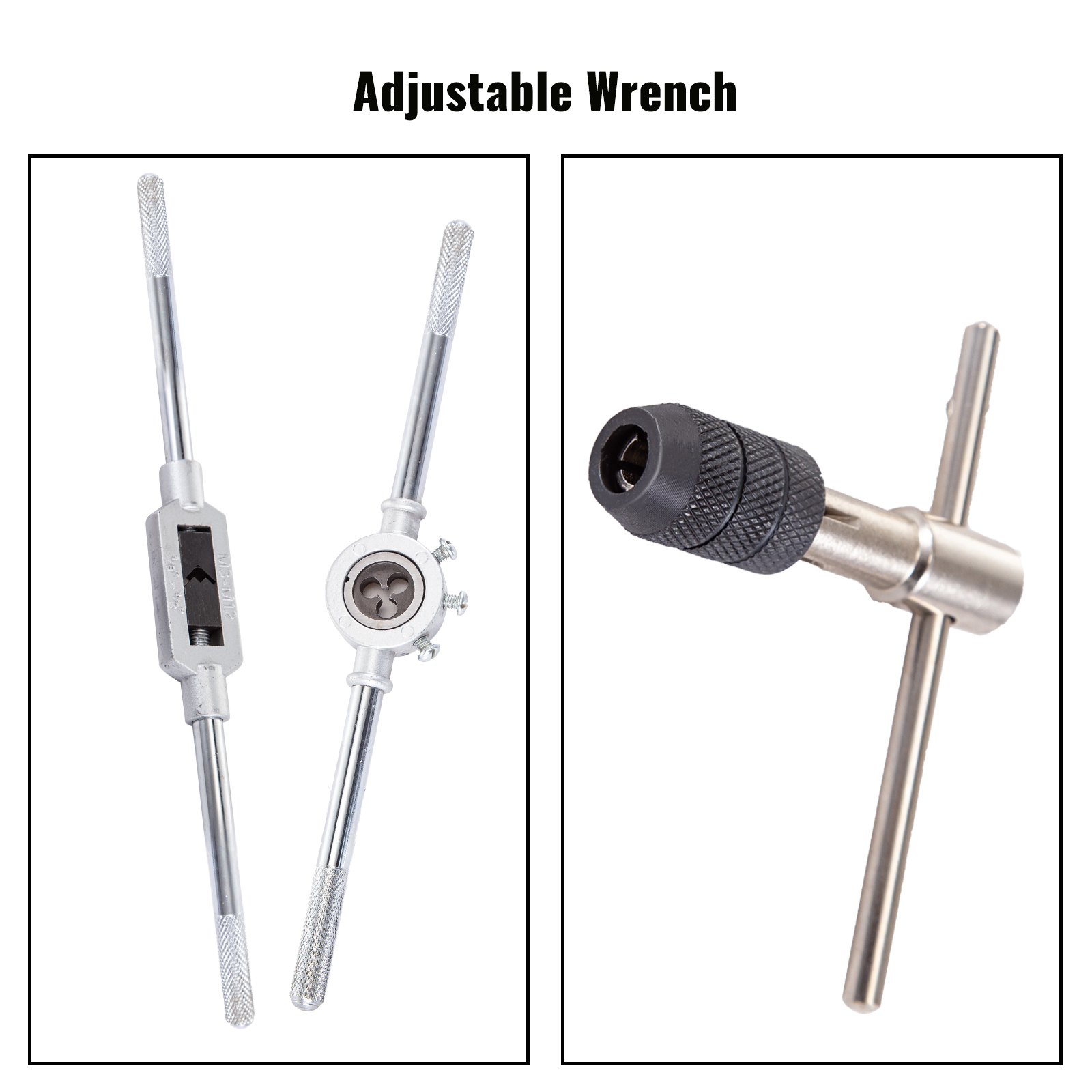 Juego de machos y terrajas VEVOR con llave ajustable para reparaciones de roscas.