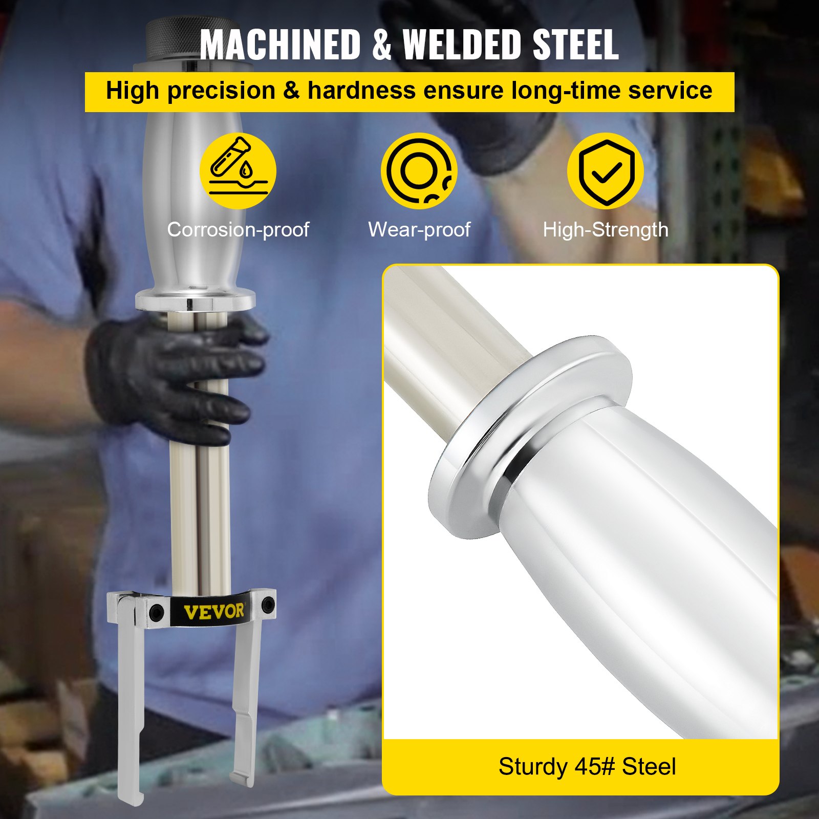 Extractor de cojinete superior VEVOR, con adaptador de eje de collar de transmisión MT0013, compatible con Yamaha, Johnson, Evinrude, Honda, Mercury, Extractor de cojinete superior marino de acero para extracción de cojinetes portadores