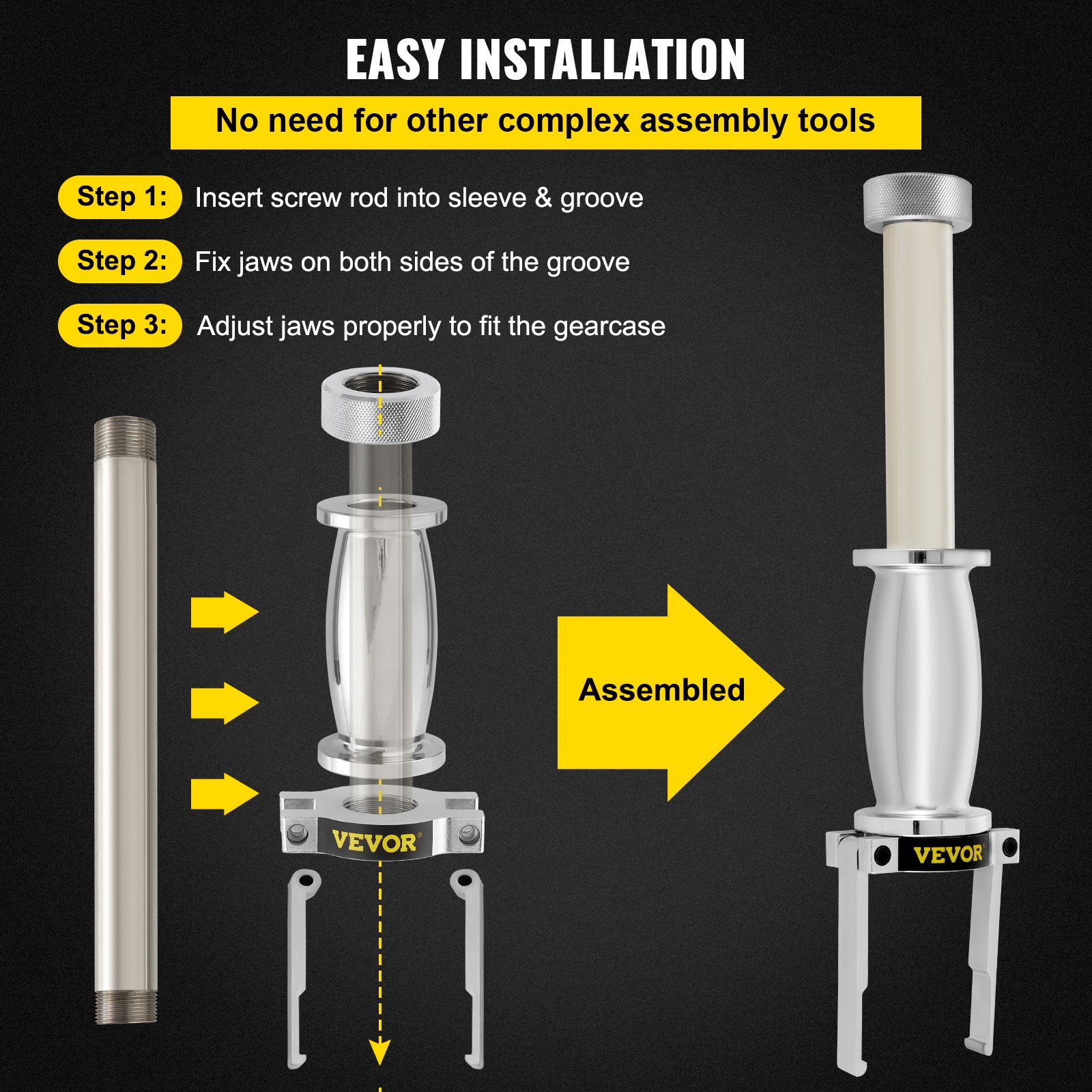 Extractor de cojinete superior VEVOR, con adaptador de eje de collar de transmisión MT0013, compatible con Yamaha, Johnson, Evinrude, Honda, Mercury, Extractor de cojinete superior marino de acero para extracción de cojinetes portadores