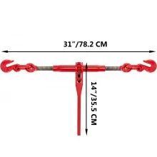 VEVOR Carpeta de cadena 5/16-3/8, carpeta de carga con trinquete de capacidad de 6600 libras, carpeta de palanca de trinquete con ganchos G70, longitud ajustable, carpeta de cadena de trinquete para a