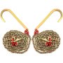 Cadena con gancho en forma de J VEVOR, ganchos duraderos con cadenas de acero enrolladas y conectores rojos.