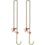 Par de cadenas con gancho en J VEVOR con diseño de doble elevación y acabado duradero de metal dorado.