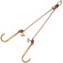 Cadena de brida VEVOR de doble gancho con eslabones dorados duraderos y conectores rojos.
