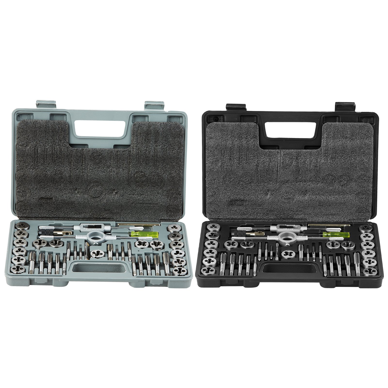 Juego de machos y terrajas VEVOR, 80 piezas métricas y estándar SAE, machos y terrajas de acero para rodamientos, herramienta de roscado esencial para cortar roscas internas externas, con accesorios completos y estuche de almacenamiento
