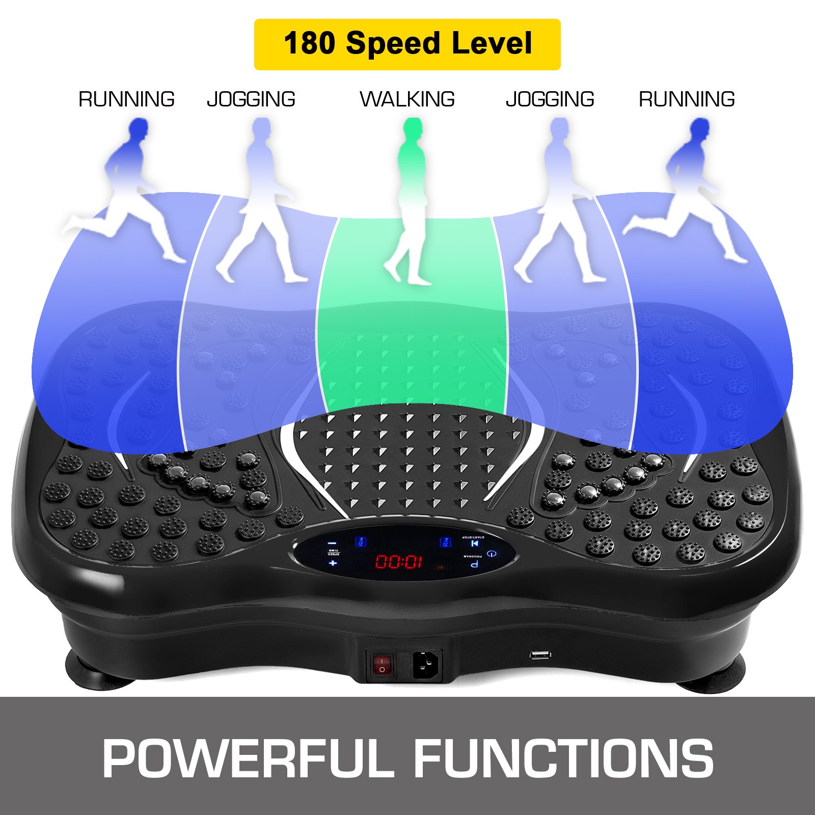 Plataforma de placa de vibración, máquina de entrenamiento físico para ejercicio de cuerpo completo, reproductor de música