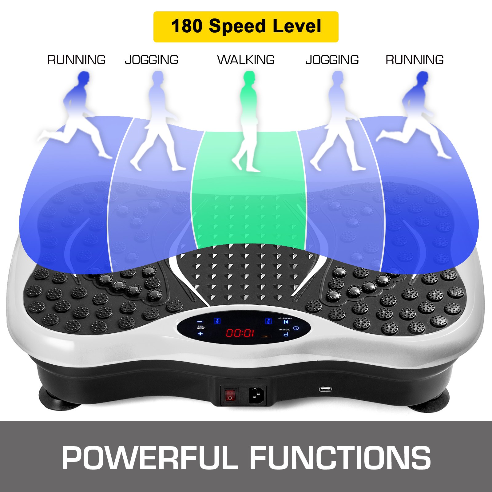 Plataforma de placa de vibración, máquina de entrenamiento físico para ejercicio de cuerpo completo, reproductor de música