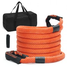 VEVOR - Cuerda de remolque de recuperación cinética de 1" x 20', 38,000 lb, resistente, con 30% de elasticidad, para Jeep, auto, camión, ATV, UTV, SUV, tractor
