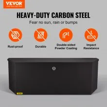 VEVOR Caja de herramientas para lengüeta de remolque, caja de herramientas de caja de lengüeta de acero al carbono, almacenamiento de caja de remolque resistente con cerradura y llaves, caja de herramientas para lengüeta de remolque para caja de camioneta, remolque RV, 36 x 12 x 12 pulgadas