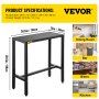 Dimensiones y usos de la mesa de bar para exteriores VEVOR en comedor, bar, bistró y cocina.