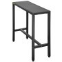 Mesa de bar para exterior VEVOR negra con un elegante diseño rectangular y un marco de metal resistente.