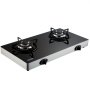 VEVOR - Estufa de gas de 28 pulgadas con 2 quemadores, máx. 10100 BTU, encimera de vidrio templado, con encendido electrónico por pulsos, ideal para camping, autocaravanas, cocinas al aire libre y apartamentos pequeños.