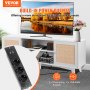 VEVOR - Mueble de TV de ratán para TV de 75 pulgadas, estilo bohemio con puerta de ratán, centro de entretenimiento con enchufe integrado, mueble de almacenaje con 2 estantes, consola de TV moderna para sala de estar y sala multimedia, color blanco