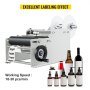 VEVOR Máquina etiquetadora manual de botellas redondas, 10-30 piezas/min Máquina etiquetadora de botellas, Máquina etiquetadora manual blanca para ancho 1-5 pulgadas Longitud 1-10 pulgadas Etiqueta para PET, plástico, vidrio y botella de metal