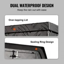 VEVOR Caja de lengüeta para remolque, caja de herramientas con placa de diamante de aleación de aluminio, caja de almacenamiento para remolque resistente con cerradura y llaves, caja de lengüeta para remolque utilitario para camioneta, RV, remolque, 39 x 16,5 x 12 pulgadas