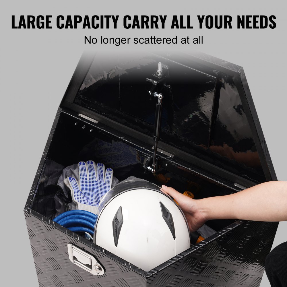 Caja de herramientas VEVOR para remolque, de aleación de aluminio con placa de diamante, resistente, con cerradura y llaves, para camioneta, autocaravana y remolque, 73,6 x 41,7 x 46,5 cm