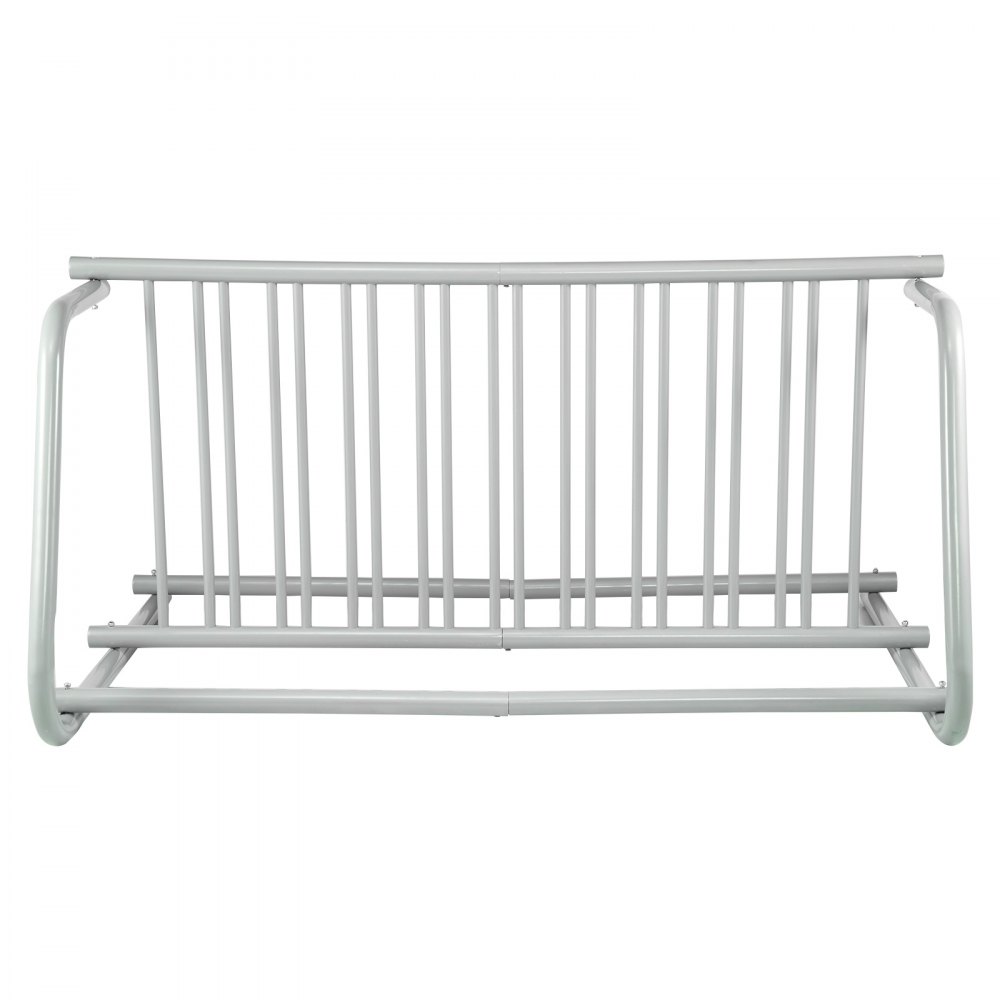 VEVOR - Portabicicletas de suelo con 10 soportes, 140 cm de largo, rejilla de acero, capacidad para 10 bicicletas, soporte de almacenamiento de doble cara para garajes, calles, patios y eventos ciclistas.