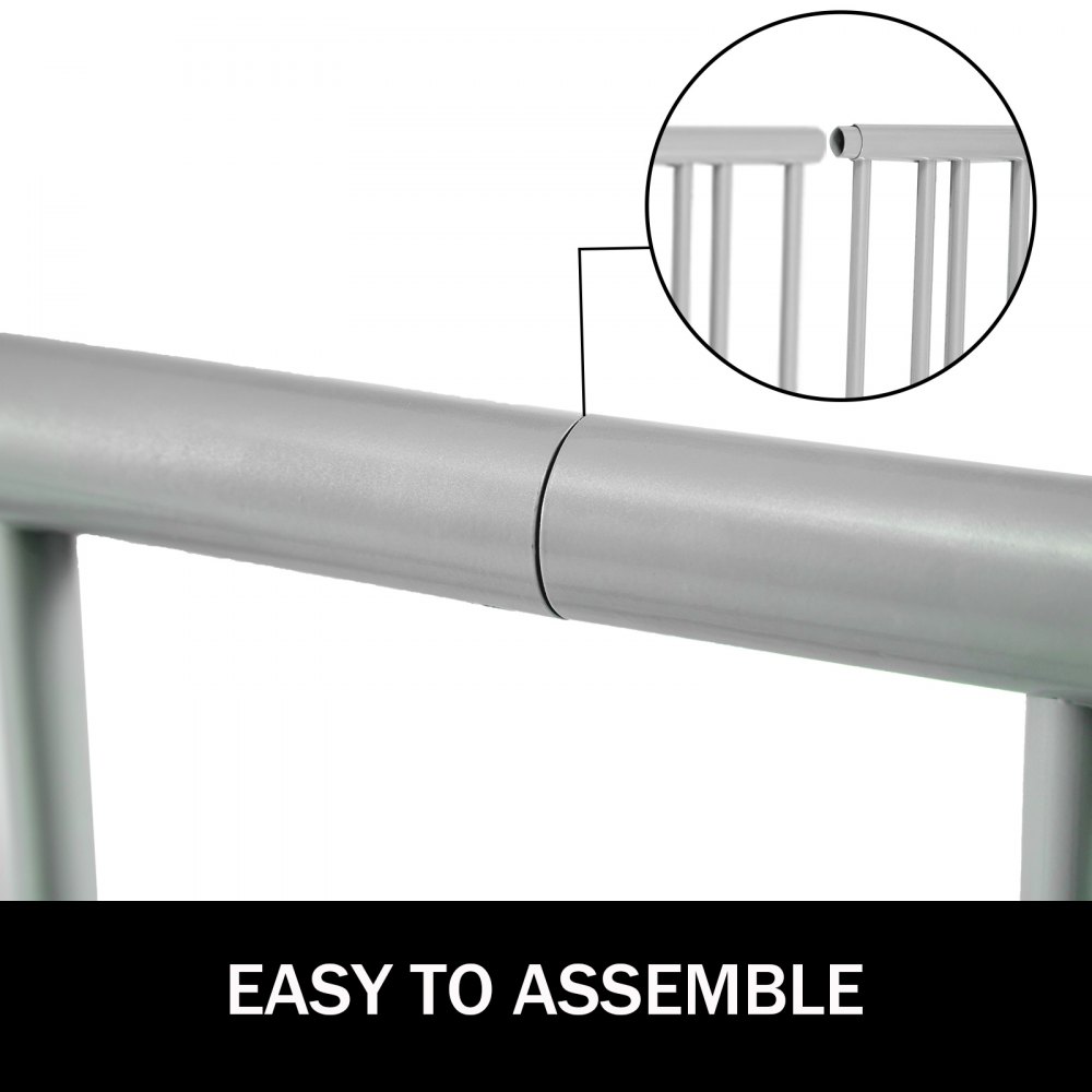 VEVOR - Portabicicletas de suelo con 10 soportes, 140 cm de largo, rejilla de acero, capacidad para 10 bicicletas, soporte de almacenamiento de doble cara para garajes, calles, patios y eventos ciclistas.