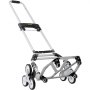 Carro sube escaleras VEVOR con diseño de seis ruedas, marco plegable y mango ergonómico para un fácil transporte.