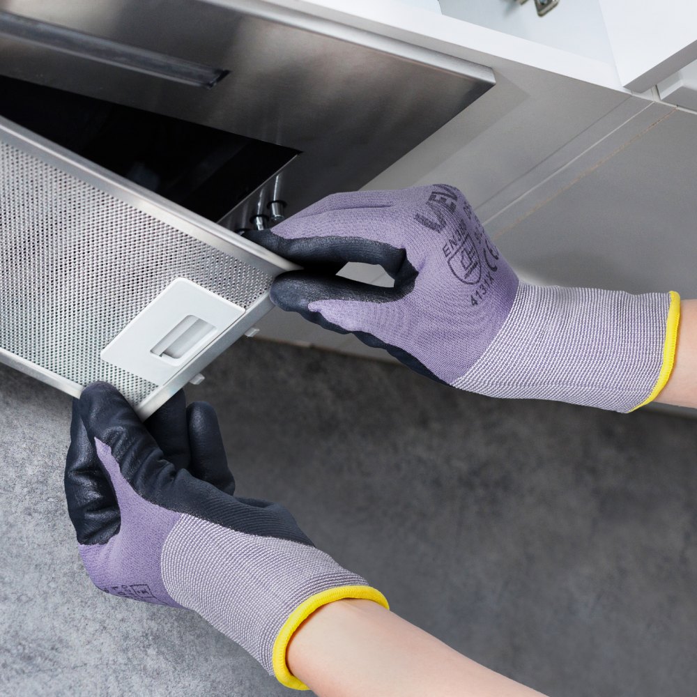 Guantes de trabajo (12 pares) con revestimiento de nitrilo para pantalla táctil, para jardinería y construcción