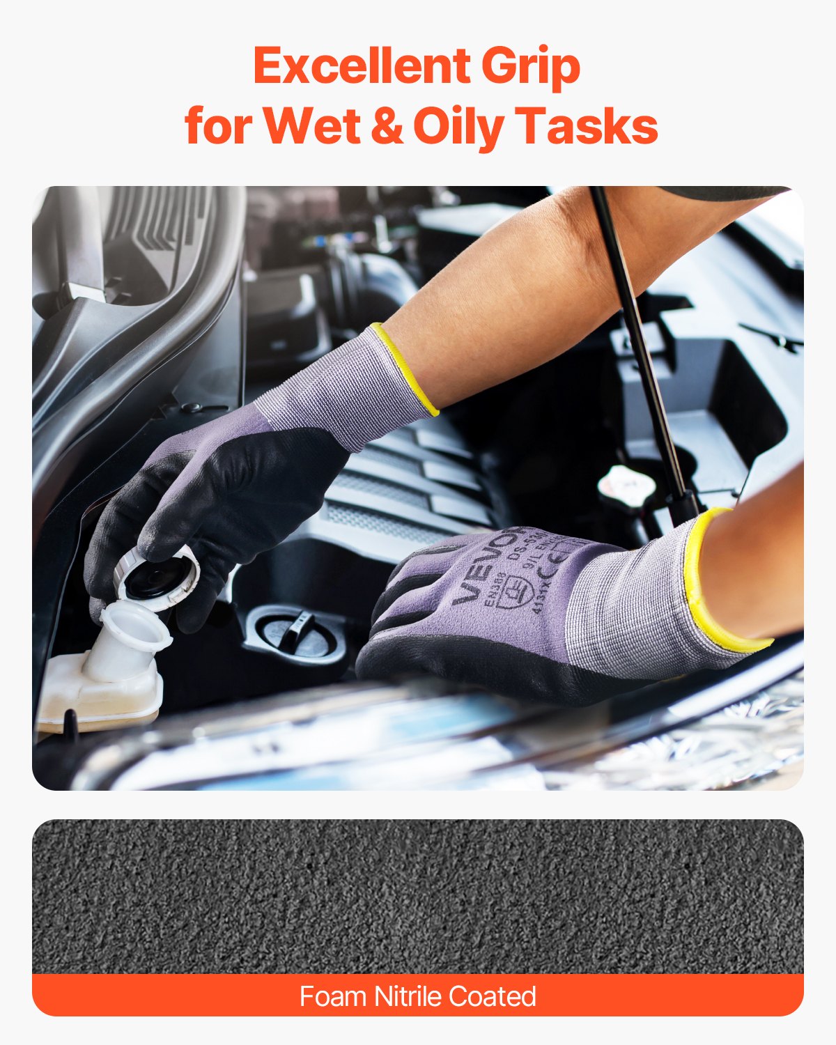 Guantes de trabajo (12 pares) con revestimiento de nitrilo para pantalla táctil, para jardinería y construcción