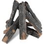 VEVOR 8 Piezas Leños de Roble, Leños de Cerámica para Chimenea de Gas, Leños de Madera Resistentes al Calor, Leños Realistas de Gas, Ramas de Madera Apilables para Chimenea de Gas, Chimenea Interior o Exterior