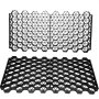 Adoquines permeables VEVOR de 1.9 in de profundidad, rejilla de entrada de grava, adoquines de césped entrelazados planos, base de cobertizo de plástico negro HDPE para paisajismo y refuerzo de suelo en estacionamientos/carriles de incendios (paquete de 4-11 Sf)