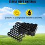 Adoquines permeables VEVOR de 1.9 in de profundidad, rejilla de entrada de grava, adoquines de césped entrelazados planos, base de cobertizo de plástico negro HDPE para paisajismo y refuerzo de suelo en estacionamientos/carriles de incendios (paquete de 4-11 Sf)